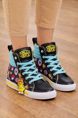 New Officially Licensed Fraggle Rock Faux Leather Women's High Top Sneakers Sz 5